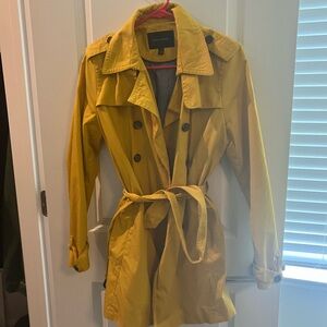 Yellow trench coat rain jacket